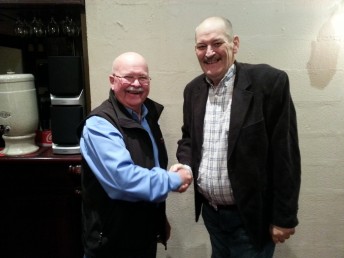 Jon Evans (right) with fellow V8 Media Hall Of Fame inductee Barry Oliver earlier this year