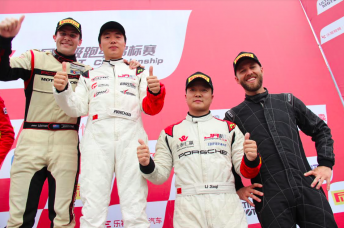 Jono Lester (left) starred on his China GT Championship debut 