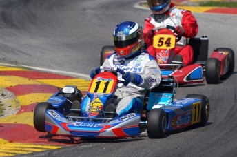 Josh Hunt in action for Energy Corse during his karting days in Europe