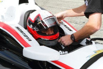 Juan Montoya testing for Penske at Sebring ahead of his IndyCar return in 2014