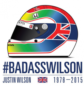 Justin Wilson tribute sticker