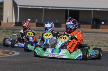 Pye leads Slade and Percat around the Monarto circuit that will host the Australian Championships at Easter (PIC: AF Images)