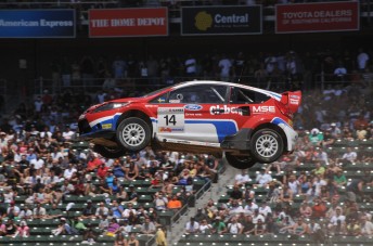 Kenny Brack on his way to winning the 2009 X Games Rally competition
