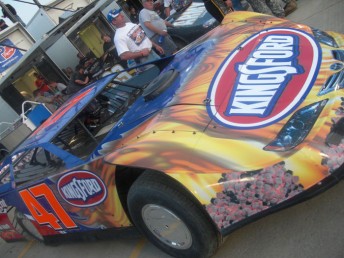 The Kingsford-backed Late Model that Ambrose raced in last year