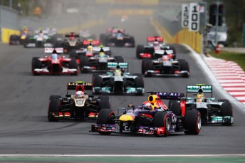 Sebastian Vettel leads the 2013 Korean Grand Prix 