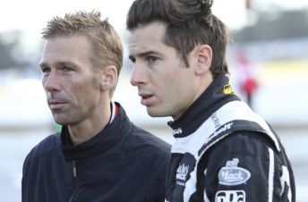 Michael Krumm and Rick Kelly brave the cool Winton morning