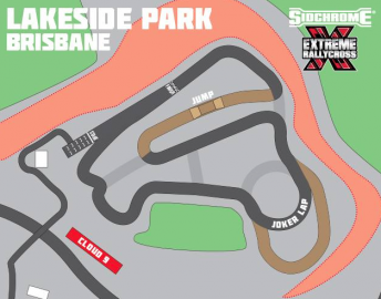 Lakeside Raceway Rallycross circuit layout