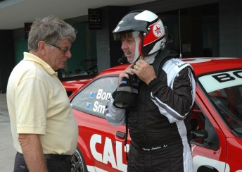 Colin Bond (left) with Terry Lawlor at Sydney Motorsport Park