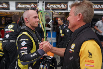Relief for Lee Holdsworth and Charlie Schwerkolt after finishing seventh in the final GC600 leg