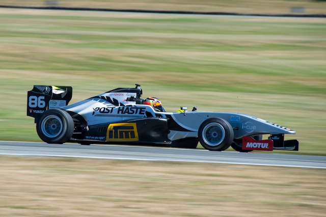 Brendon Leitch marches to an all-the-way feature race win at his home track, Teretonga.