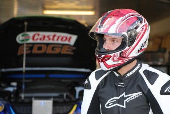 Jordie Lindstrom awaits his Honda hot lap