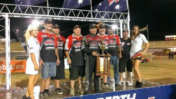 Steven Lines and the Halls Motorsport team celebrate their maiden WSS Championship