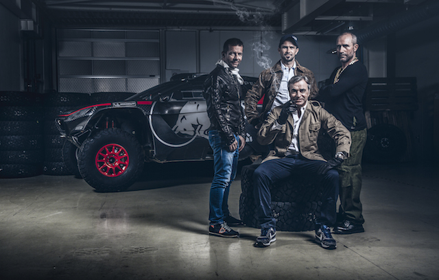 Sebastien Loeb, Cyril Despres, Carlos Sainz and Stephane Peterhansel make up Peugeot Sport