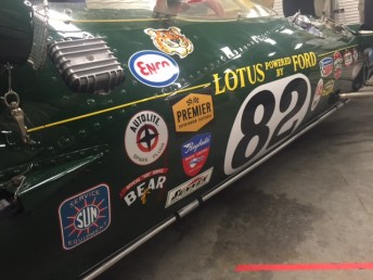 The iconic Lotus 38 at Indianapolis this weekend. pic: Speedcafe.com