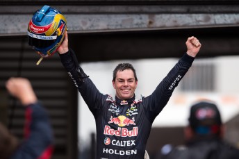 Craig Lowndes celebrates his sixth Bathurst 1000 triumph 