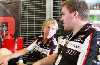 Lucas Dumbrell (right) with driver Warren Luff