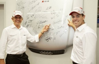 Luff and Lowndes made their mark while touring the Audi factory