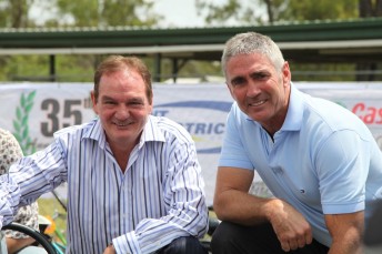 Mick Doohan with colourful Ipswich mayor Paul Pisasale 