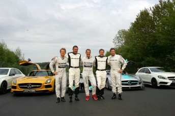 Schumacher was joined by Nico Rosberg, Karl Wendlinger, Bernd Schneider and Bernd Maylander