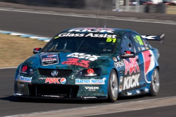 Jacques Villeneueve at the Sydney Motorsport Park 360 yesterday