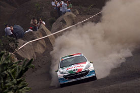 Bruno Magalhães holds a 2.2 second lead in the Sata Rallye Acores