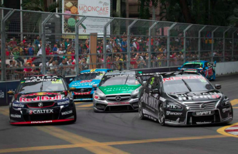Five V8 Supercars took part in demonstration races at last year