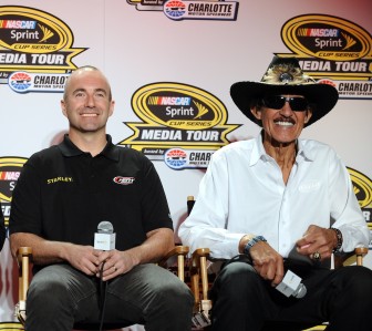 Marcos Ambrose with the king - his NASCAR boss Richard Petty 