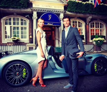 Webber in a pre-Winbledon photo shoot with tennis star Maria Sharapova