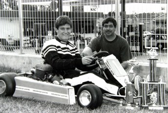 A rare photo of Mark Webber with the go kart which he won the NSW State title in 1992 