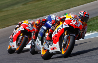 Marquez leads Lorenzo and Pedrosa