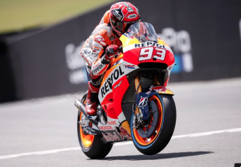 Marc Marquez on his way to pole position