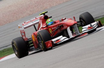 Felipe Massa onboard his Ferrari