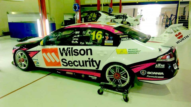 The Wilson Security Fords have turned pink for the Gold Coast 600