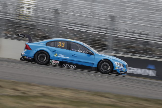 Scott McLaughlin behind the wheel of the STCC Volvo S60 