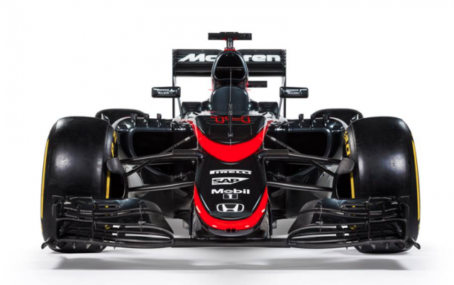 A front end shot of the new McLaren colours