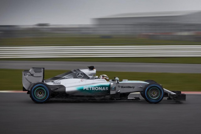 The all new Mercedes W06 completed 18 laps of running