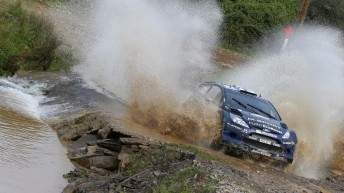 Mikko Hirvonen out front in Portugal
