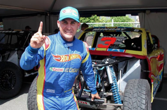 Matt Mingay (pictured earlier this year) remains in Gold Coast University Hospital following an horrific Stadium Super Trucks crash last month 