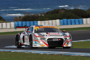 Molina in action behind the heel of the #1 Audi R8
