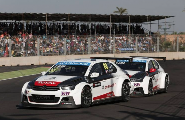 Yvan Muller leads Sebastien Loeb in Marrakech