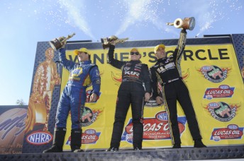 Ron Capps, Erica Enders-Stevens and Tony Schumacher were the big winners in Arizona