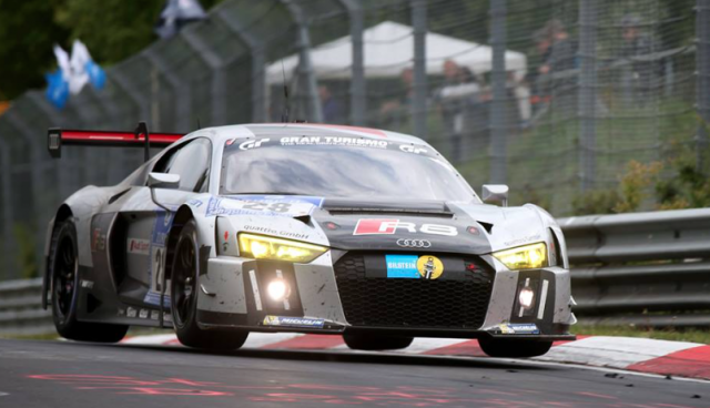 The new Audi R8 on its way to victory at the Nurburgring 24 Hour