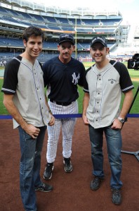 Todd and Rick Kelly with Yankees Third Base coach Rob Thomson