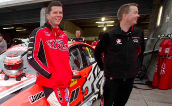 Nilsson, pictured here with Garth Tander in 2009, is tipped to be rejoining the Holden Racing Team