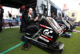 The contestants completing a simulator challenge 