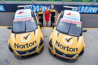 Caruso and Moffat show off the roof designs with Beyondblue