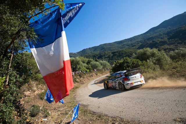 Ogier on his way to his first win in Corsica