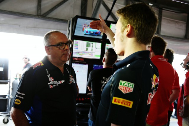 Kvyat and team owner Roland Dane