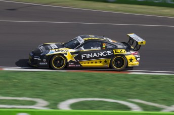 Russell took his first win of 2015 in the Carrera Cup