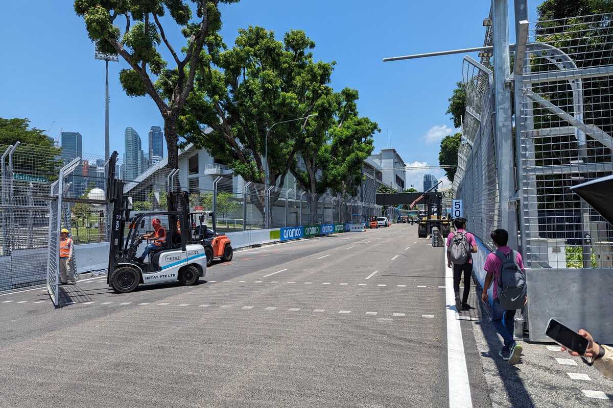 Looking against the direction of travel at the changes to the Singapore GP track. Image: Supplied